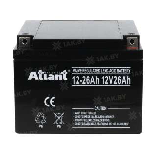 Аккумулятор ATLANT для ИБП, детского электромобиля, эхолота (26 Ah,12 V) AGM 175x166x125 7.4 кг Аккумулятор ATLANT для ИБП, детского электромобиля, эхолота (26 Ah,12 V) AGM 175x166x125 7.4 кг