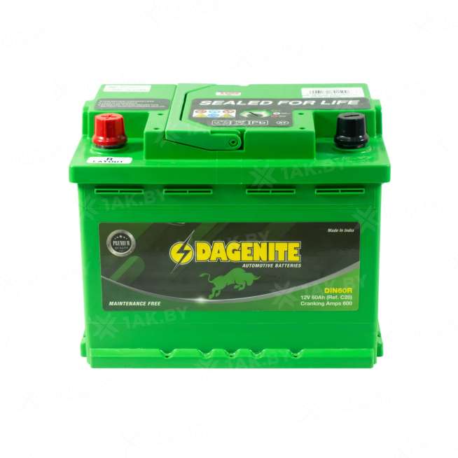 Аккумулятор DAGENITE (60 Ah) 600 A, 12 V Прямая, L+ L2 DIN60L 0