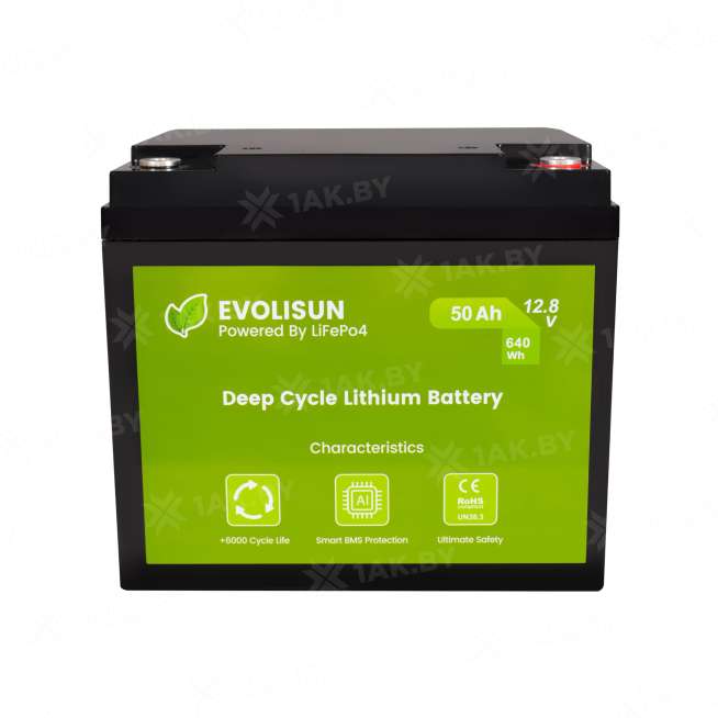 Аккумулятор EVOLISUN LiFePO4 12.8 V, 50 Ah (50A) 1