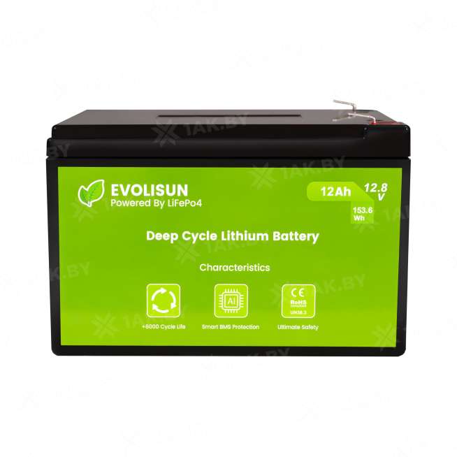 Аккумулятор EVOLISUN LiFePO4 12.8 V, 12 Ah (20A) 1