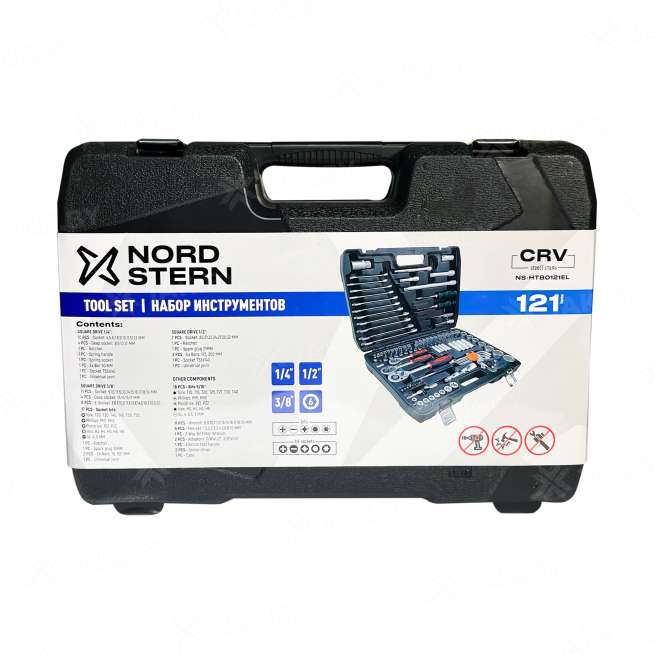 Набор ручного инструмента NORD STERN "Basic" NS-HTB0121EL 121 предмет 24 зубца CR-V 1