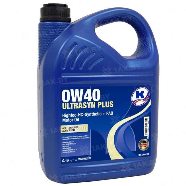Масло моторное Kuttenkeuler Ultrasyn Plus SAE 0W40, 4л, Германия 0