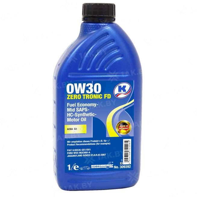 Масло моторное Kuttenkeuler Zero Tronic FD SAE 0W30, 1л, Германия 0