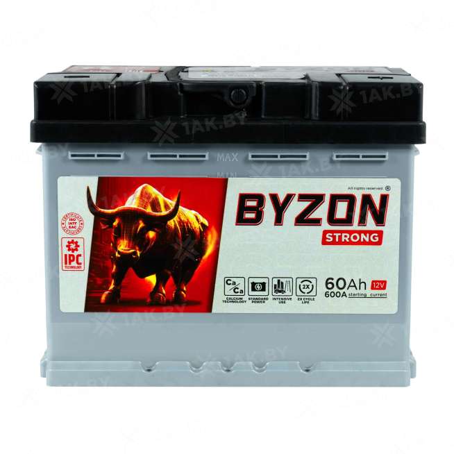 Аккумулятор BYZON (60 Ah) 600 A, 12 V Обратная, R+ L2 BYZ600S 1