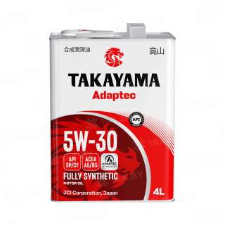 Масло моторное синтетическое TAKAYAMA ADAPTEC SAE 5W-30 ACEA A5/B5, API SP/CF, 4 л., Россия Масло моторное синтетическое TAKAYAMA ADAPTEC SAE 5W-30 ACEA A5/B5, API SP/CF, 4 л., Россия