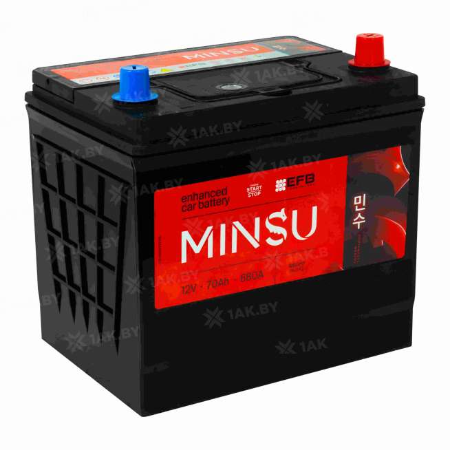 Аккумулятор MINSU (70 Ah) 680 A, 12 V Обратная, R+ D23 EFB Q85L/EFB D23L 2