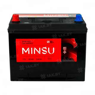 Аккумулятор MINSU (80 Ah) 640 A, 12 V Прямая, L+ D26 90D26R Аккумулятор MINSU (80 Ah) 640 A, 12 V Прямая, L+ D26 90D26R