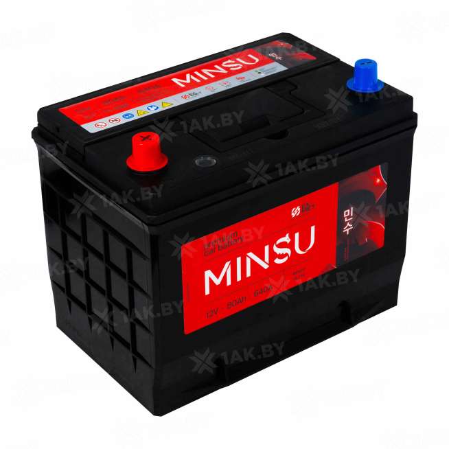 Аккумулятор MINSU (80 Ah) 640 A, 12 V Прямая, L+ D26 90D26R 2