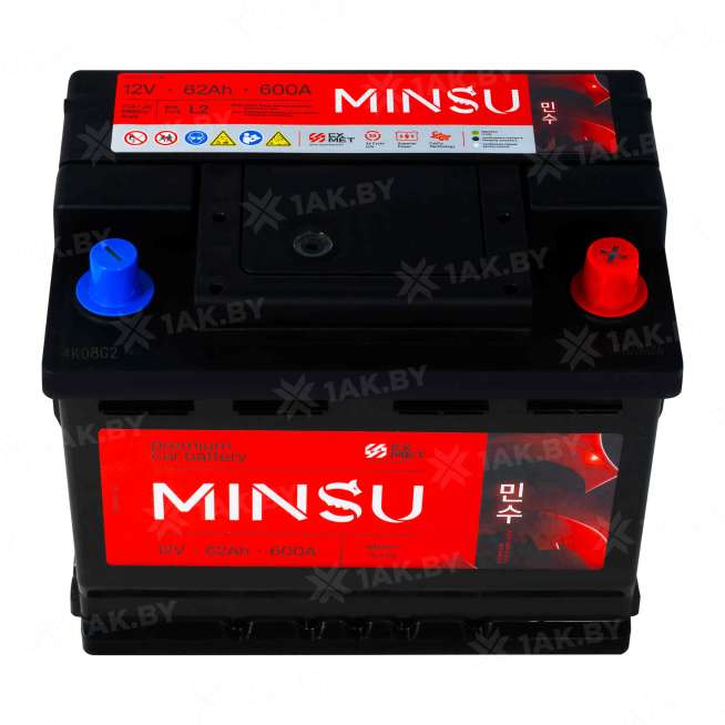 Аккумулятор MINSU (62 Ah) 600 A, 12 V Обратная, R+ L2 56219 L2 1