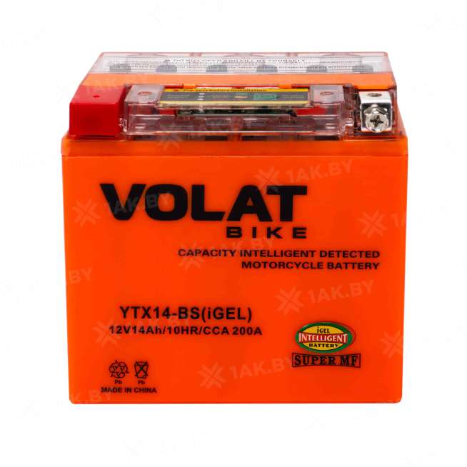 Аккумулятор для мотоцикла VOLAT (14 Ah) 200 A, 12 V Прямая, L+ YTX14-BS YTX14-BS(iGEL)Volat 11