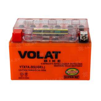 Аккумулятор для мотоцикла VOLAT (7 Ah) 105 A, 12 V Прямая, L+ YTX7A-BS YTX7A-BS(iGEL)Volat 9