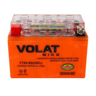 Аккумулятор для мотоцикла VOLAT (9 Ah) 135 A, 12 V Прямая, L+ YTX9-BS YTX9-BS(iGEL)Volat 10