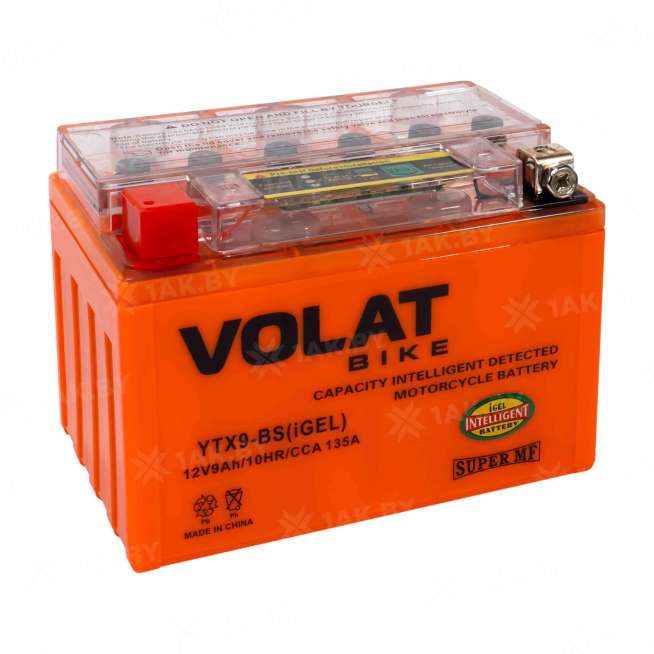 Аккумулятор для мотоцикла VOLAT (9 Ah) 135 A, 12 V Прямая, L+ YTX9-BS YTX9-BS(iGEL)Volat 9