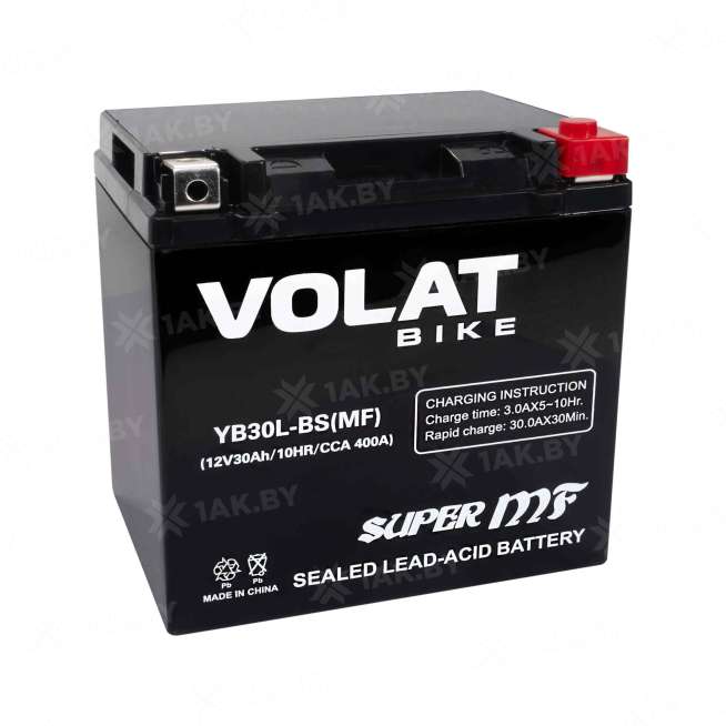 Аккумулятор для мотоцикла VOLAT (30 Ah) 400 A, 12 V Обратная, R+ YB30L-BS YB30L-BS(MF)Volat 11