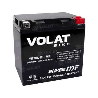 Аккумулятор для мотоцикла VOLAT (30 Ah) 400 A, 12 V Обратная, R+ YB30L-BS YB30L-BS(MF)Volat 3