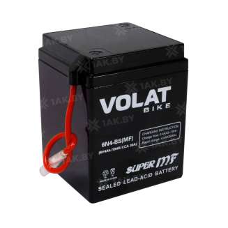 Аккумулятор для мотоцикла VOLAT (4 Ah) 30 A, 6 V Прямая, L+ 6N4-BS 6N4-BS(MF)Volat 10