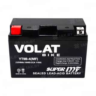 Аккумулятор для мотоцикла VOLAT (8 Ah) 115 A, 12 V Прямая, L+ YT9B-4 YT9B-4(MF)Volat Аккумулятор для мотоцикла VOLAT (8 Ah) 115 A, 12 V Прямая, L+ YT9B-4 YT9B-4(MF)Volat