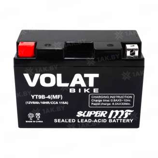 Аккумулятор для мотоцикла VOLAT (8 Ah) 115 A, 12 V Прямая, L+ YT9B-4 YT9B-4(MF)Volat 0