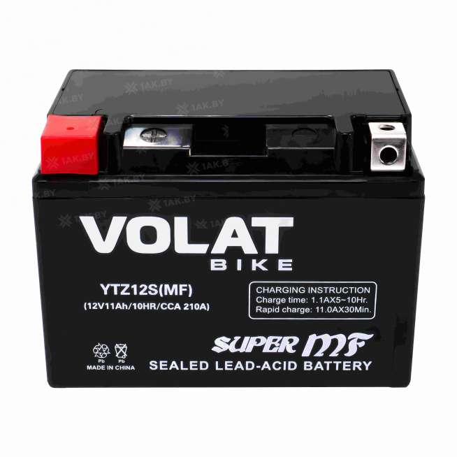 Аккумулятор для мотоцикла VOLAT (11 Ah) 210 A, 12 V Прямая, L+ YTZ12S YTZ12S(MF)Volat 10