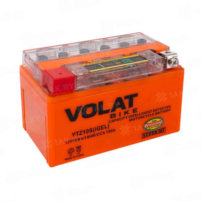 Аккумулятор для мотоцикла VOLAT (10 Ah) 190 A, 12 V Прямая, L+ YTZ10S YTZ10S(iGEL)Volat 10