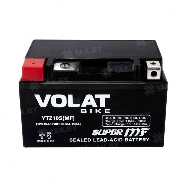 Аккумулятор для мотоцикла VOLAT (10 Ah) 190 A, 12 V Прямая, L+ YTZ10S YTZ10S(MF)Volat 9