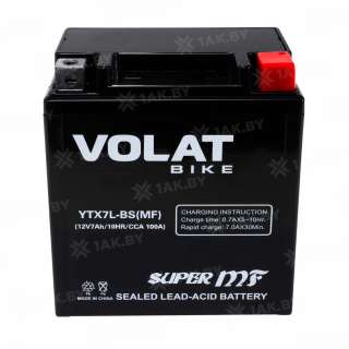 Аккумулятор для мотоцикла VOLAT (7 Ah) 100 A, 12 V Обратная, R+ YTX7L-BS YTX7L-BS(MF)Volat Аккумулятор для мотоцикла VOLAT (7 Ah) 100 A, 12 V Обратная, R+ YTX7L-BS YTX7L-BS(MF)Volat