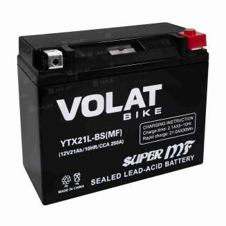 Аккумулятор для мотоцикла VOLAT (21 Ah) 250 A, 12 V Обратная, R+ YTX21L-BS YTX21L-BS(MF)Volat 10