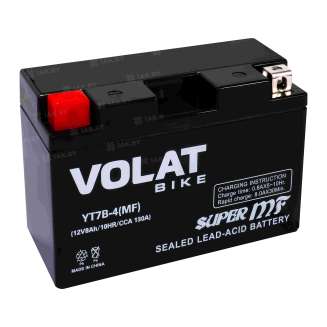 Аккумулятор для мотоцикла VOLAT (8 Ah) 130 A, 12 V Прямая, L+ YT7B-4 YT7B-4(MF)Volat 10