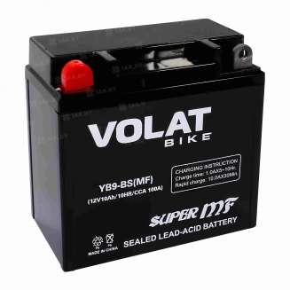 Аккумулятор для мотоцикла VOLAT (10 Ah) 100 A, 12 V Прямая, L+ YB9-BS YB9-BS(MF)Volat 9