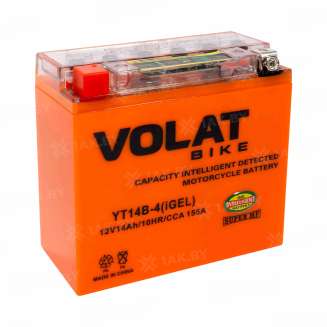 Аккумулятор для мотоцикла VOLAT (14 Ah) 155 A, 12 V Прямая, L+ YT14B-4 YT14B-4(iGEL)Volat 10