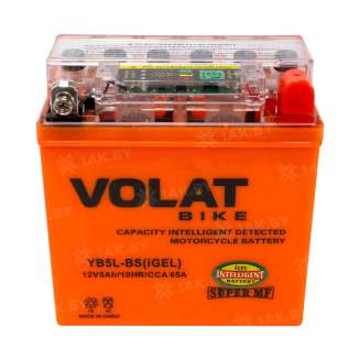 Аккумулятор для мотоцикла VOLAT (5 Ah) 65 A, 12 V Обратная, R+ YB5L-BS YB5L-BS(iGEL)Volat 9