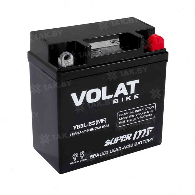 Аккумулятор для мотоцикла VOLAT (5 Ah) 65 A, 12 V Обратная, R+ YB5L-BS YB5L-BS(MF)Volat 10