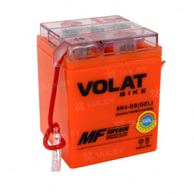 Аккумулятор для мотоцикла VOLAT (4 Ah) 30 A, 6 V Прямая, L+ 6N4-BS 6N4-BS(GEL)Volat 10