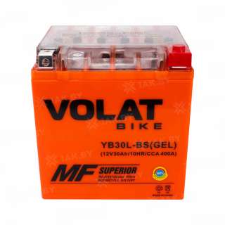 Аккумулятор для мотоцикла VOLAT (30 Ah) 400 A, 12 V Обратная, R+ YB30L-BS YB30L-BS(GEL)Volat Аккумулятор для мотоцикла VOLAT (30 Ah) 400 A, 12 V Обратная, R+ YB30L-BS YB30L-BS(GEL)Volat