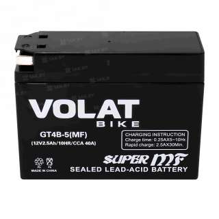 Аккумулятор для мотоцикла VOLAT (2.5 Ah) 40 A, 12 V Обратная, R+ GT4B-5 GT4B-5(MF)Volat