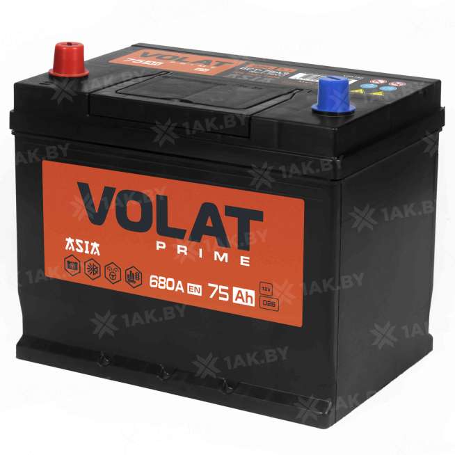 Аккумулятор VOLAT (75 Ah) 680 A, 12 V Прямая, L+ D26 VP751JS 0