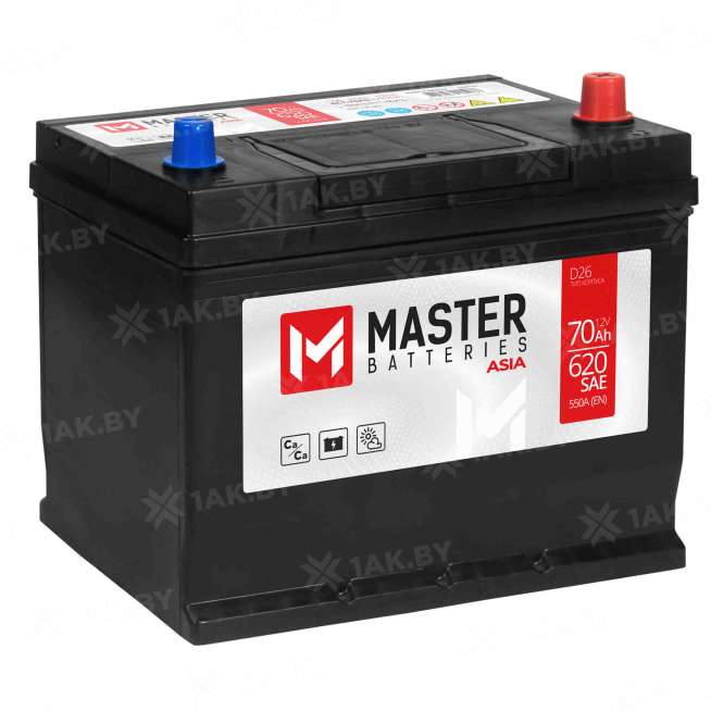 Аккумулятор MASTER BATTERIES (70 Ah) 550 A, 12 V Обратная, R+ D26 1