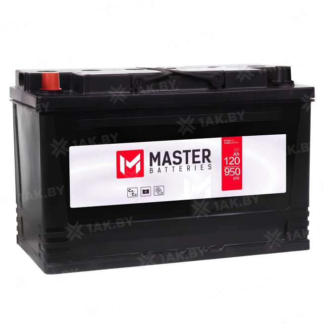 Аккумулятор MASTER BATTERIES (120 Ah) 950 A, 12 V Прямая, L+ D2 MB1201E 0