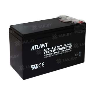 Аккумулятор ATLANT для ИБП, детского электромобиля, эхолота (7.5 Ah,12 V) AGM 151х65х94/100 2.28 кг 0