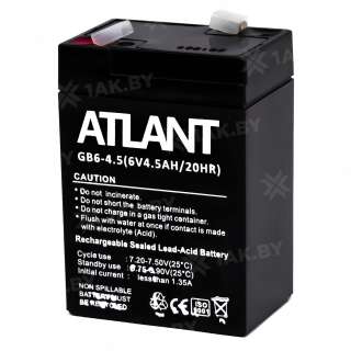 Аккумулятор ATLANT для ИБП, детского электромобиля, эхолота (4.5 Ah,6 V) AGM 70x47x106 0.76 кг Аккумулятор ATLANT для ИБП, детского электромобиля, эхолота (4.5 Ah,6 V) AGM 70x47x106 0.76 кг