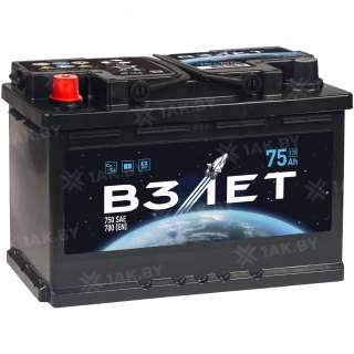 Аккумулятор ВЗЛЕТ (75 Ah) 700 A, 12 V Прямая, L+ L3 VZ751E