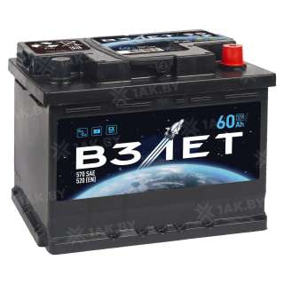Аккумулятор ВЗЛЕТ (60 Ah) 520 A, 12 V Обратная, R+ L2 VZ600E