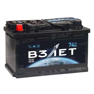 Аккумулятор ВЗЛЕТ (74 Ah) 680 A, 12 V Прямая, L+ LB3 VZ741E
