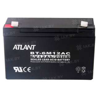Аккумулятор ATLANT для ИБП, детского электромобиля, эхолота (12 Ah,6 V) AGM 151x50x94 1.6 кг Аккумулятор ATLANT для ИБП, детского электромобиля, эхолота (12 Ah,6 V) AGM 151x50x94 1.6 кг