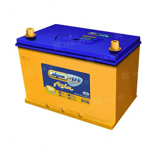 Аккумулятор АКОМ EFB 90 Ah, 850 A, 12 V Обратная, R+ D31 0