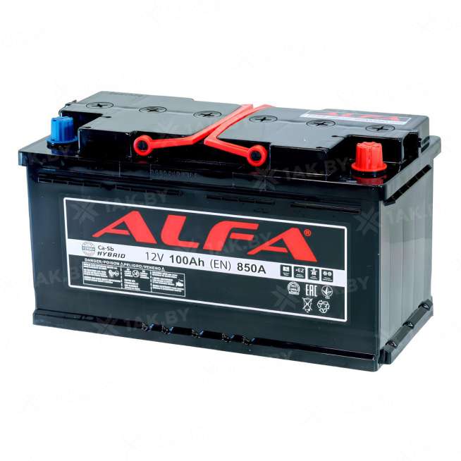 Аккумулятор ALFA (100 Ah) 850 A, 12 V Обратная, R+ LB4 AL100E 0