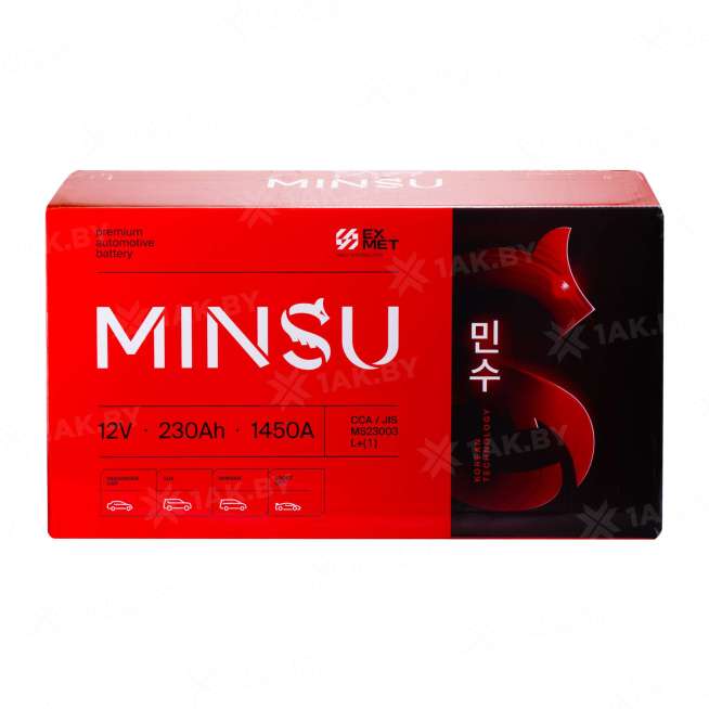 Аккумулятор MINSU (230 Ah) 1450 A, 12 V Прямая, L+ 73011MF D6 0