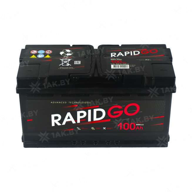 Аккумулятор RAPID (100 Ah) 820 A, 12 V Обратная, R+ L5 RP1000E 1