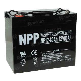Аккумулятор NPP для ИБП, детского электромобиля, эхолота (80 Ah,12 V) AGM 260x170x215 24.2 кг Аккумулятор NPP для ИБП, детского электромобиля, эхолота (80 Ah,12 V) AGM 260x170x215 24.2 кг