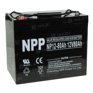 Аккумулятор NPP для ИБП, детского электромобиля, эхолота (80 Ah,12 V) AGM 260x170x215 24.2 кг 0